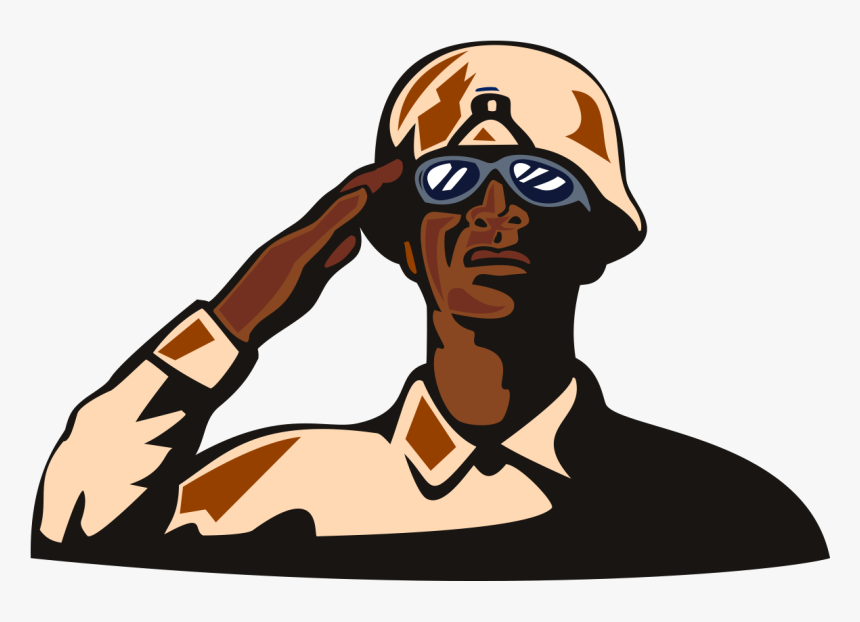 Soldier Saluting Clipart - African American Soldiers Artwork, HD Png Download, Free Download