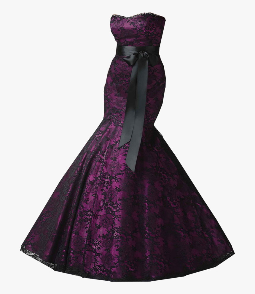 Dresser Clipart Purple Dress - Black And Purple Wedding Dresses, HD Png Download, Free Download