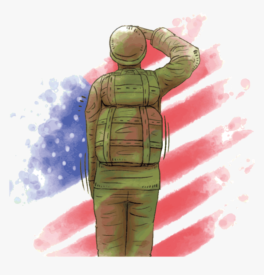 Transparent Soldier Salute Png - Silhouettes Of A Soldier Saluting, Png Download, Free Download