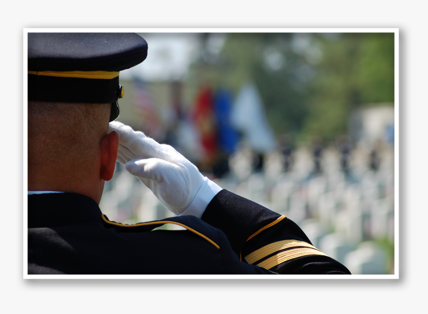 Soldier Saluting In A Cemetery - Memorial Day Marine Salute, HD Png Download, Free Download