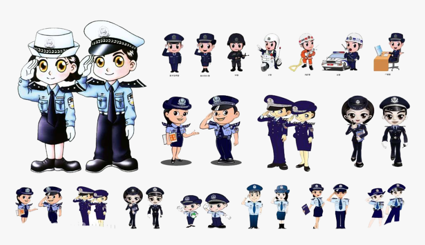 Police Officer Salute Public Security Cartoon - Hk Police Cartoon, HD Png Download, Free Download