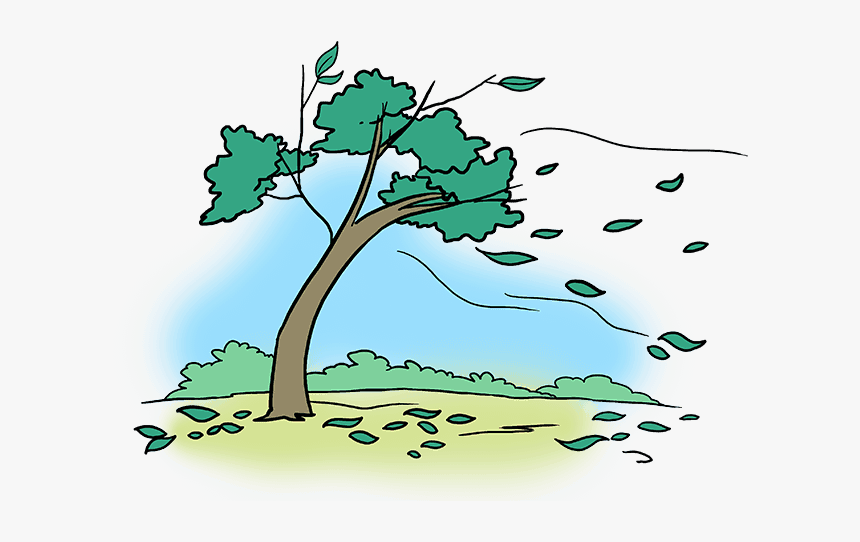 How To Draw Falling Leaves - Trees Rustling Drawing, HD Png Download, Free Download