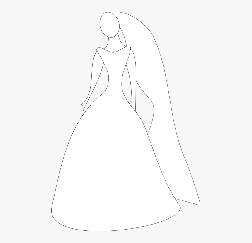 Gown,monochrome Photography,headgear - Line Art, HD Png Download, Free Download