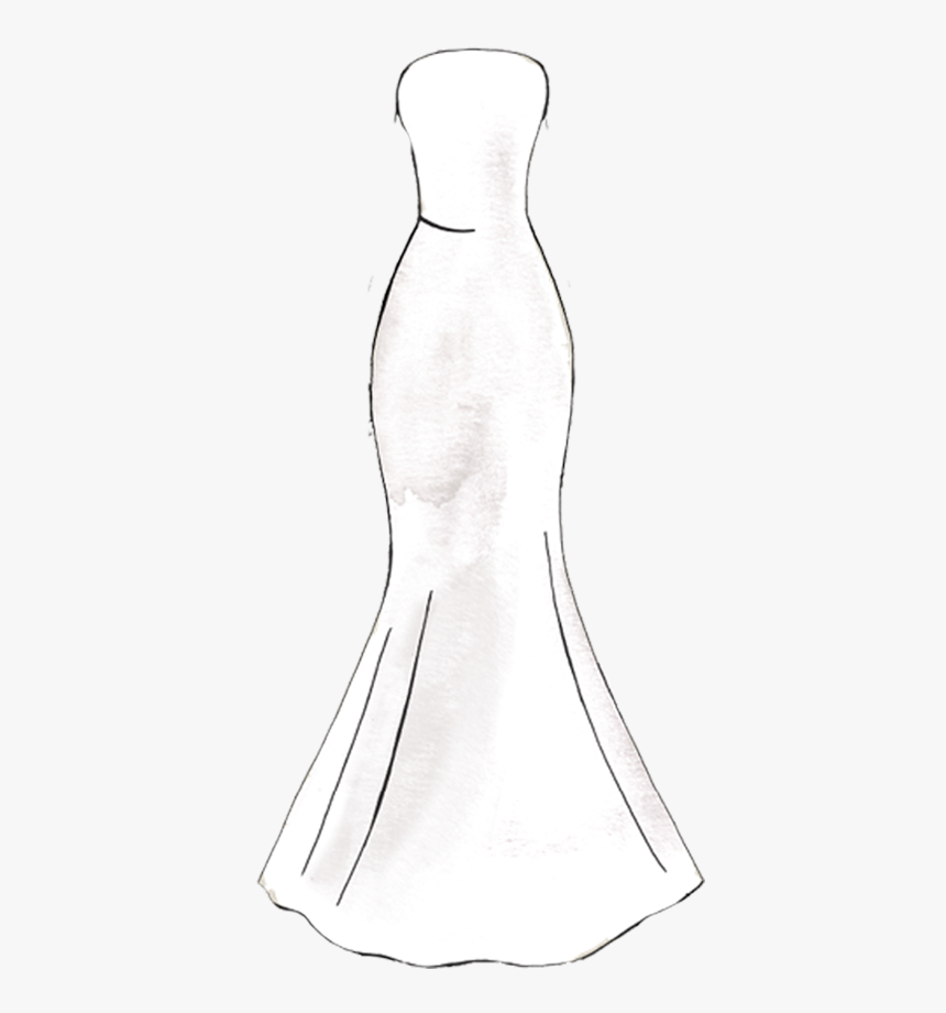 Mermaid Silhouette Sketch Large - Wedding Dress Silhouette, HD Png Download, Free Download