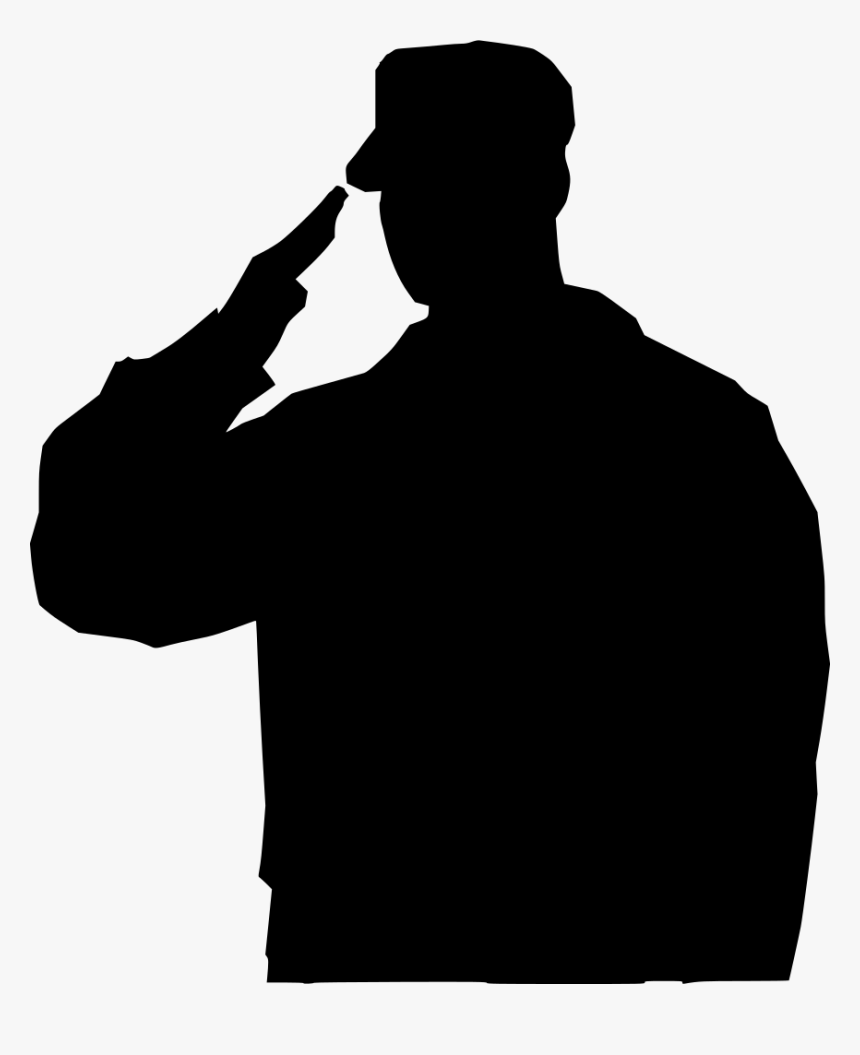 Soldier Salute Silhouette Png, Transparent Png, Free Download