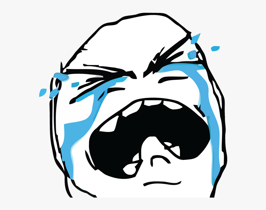 Rage Comics Messages Sticker-6 - Crying Rage Face Png, Transparent Png, Free Download