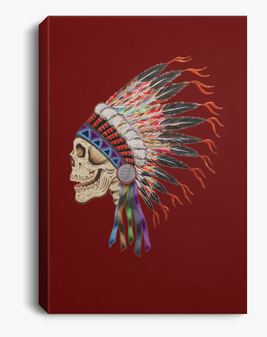 Spring 1990 Skull Portrait Canvas - Grateful Dead Indian Skull, HD Png Download, Free Download