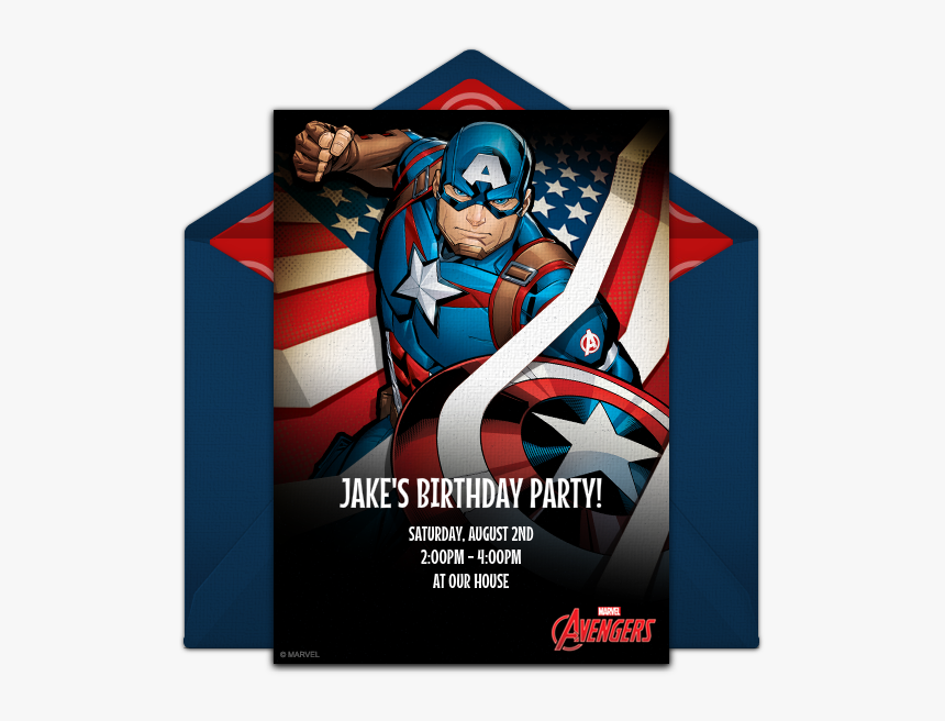 Captain America Invitation Layout, HD Png Download, Free Download