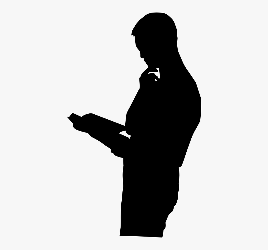 Silhouette, Reading, Book, Man, Standing, Studying - Reading And Reflecting On Texts, HD Png Download, Free Download