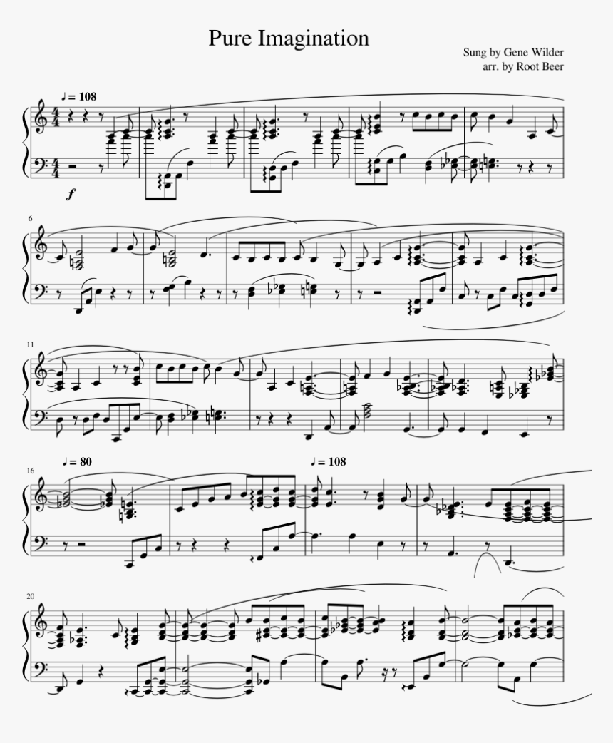 Pure Imagination Piano Sheet Music, HD Png Download, Free Download