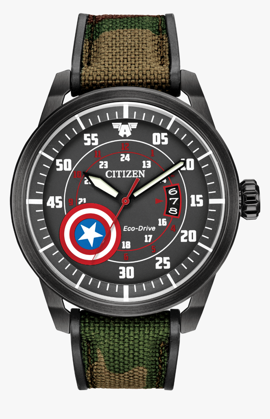 Captain America Main View - Citizen Marvel Watch, HD Png Download, Free Download