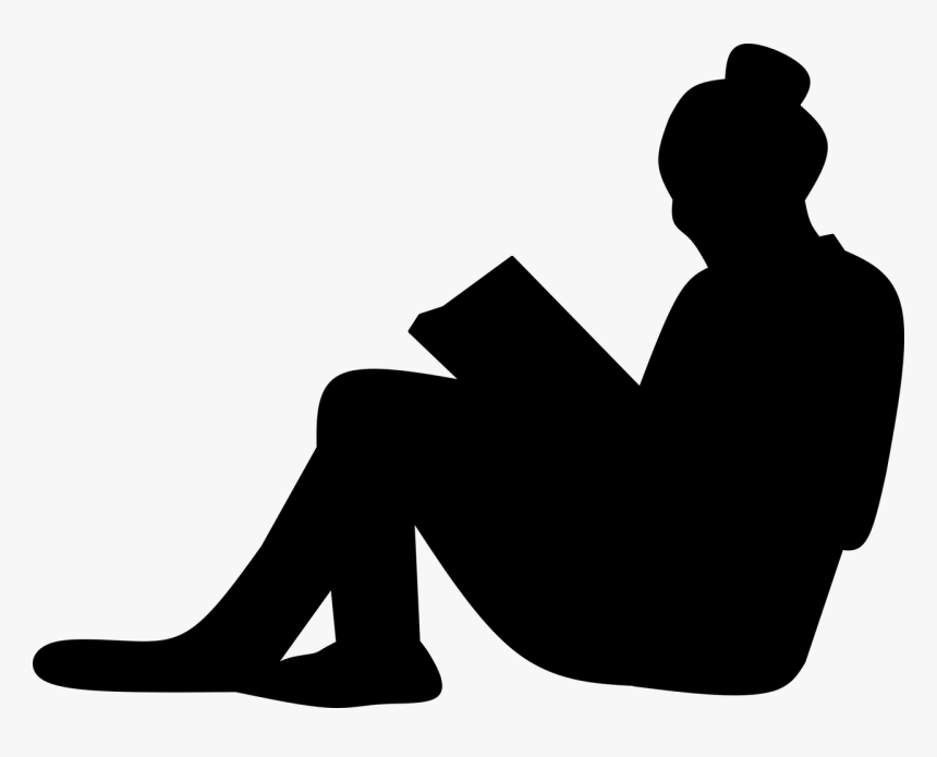 Silhouette, Woman, Reading, Book, Sitting - Sitting Reading Silhouette Png, Transparent Png, Free Download