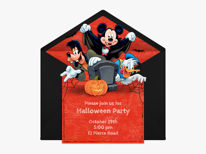 Disney Halloween Party Invitations, HD Png Download, Free Download