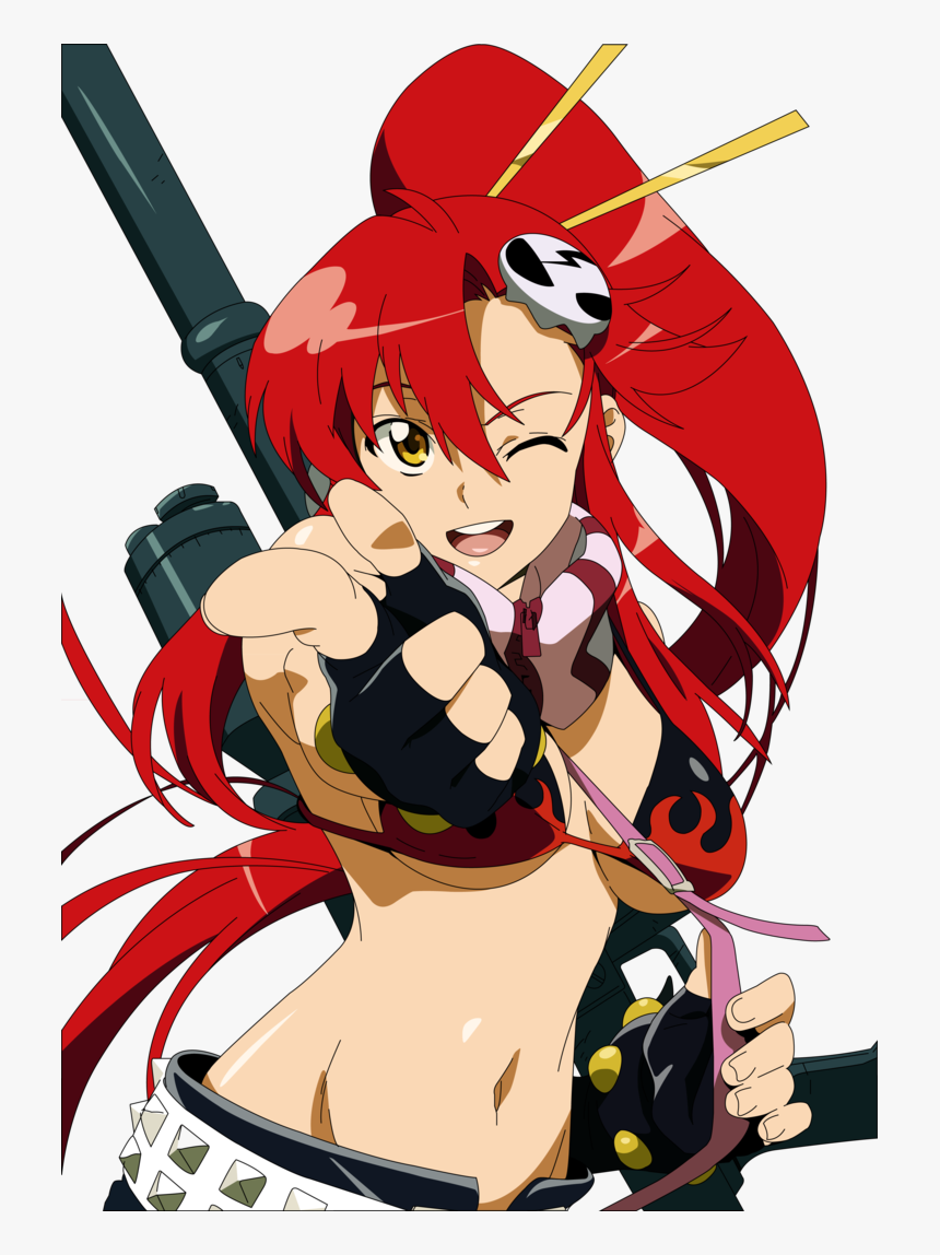 Red Hair Ponytail Anime Girl, HD Png Download, Free Download