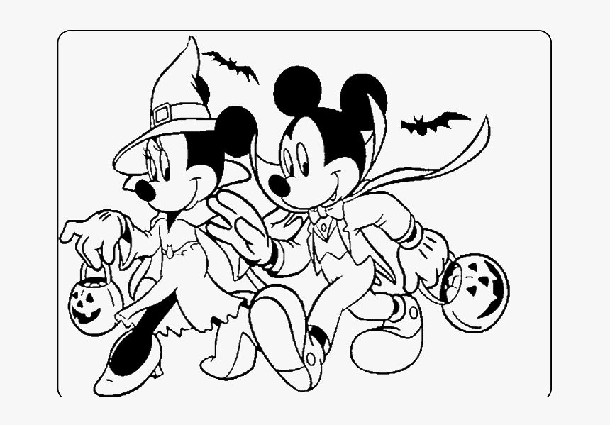 Mickey And Minnie Mouse Halloween Coloring Pages Hd Png Download Kindpng