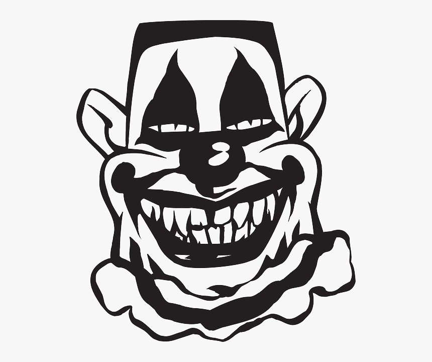 Evil Clown Clip Art Vector Graphics It - Clowns In Black And White Vector, HD Png Download, Free Download