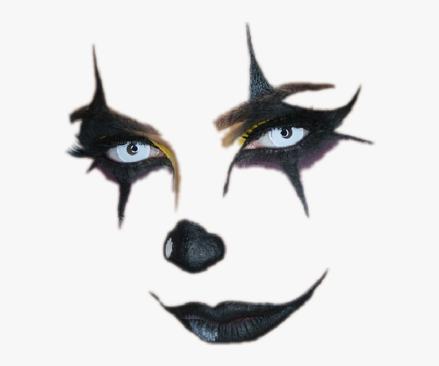 #clown #girl #woman #contacts #scary #makeup #face - Halloween Make Up Frauen Clown, HD Png Download, Free Download