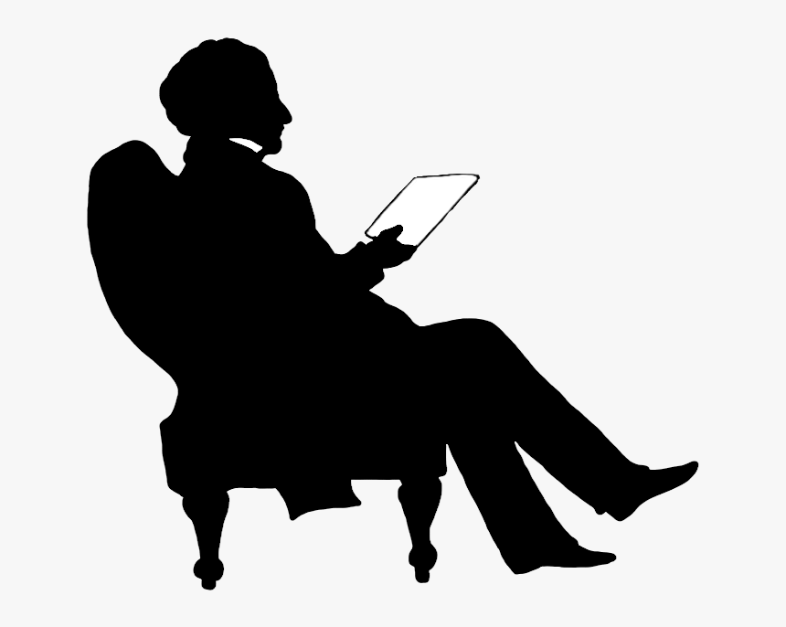 Girl Reading Book Silhouette At Getdrawings - Old Man Reading Silhouette, HD Png Download, Free Download
