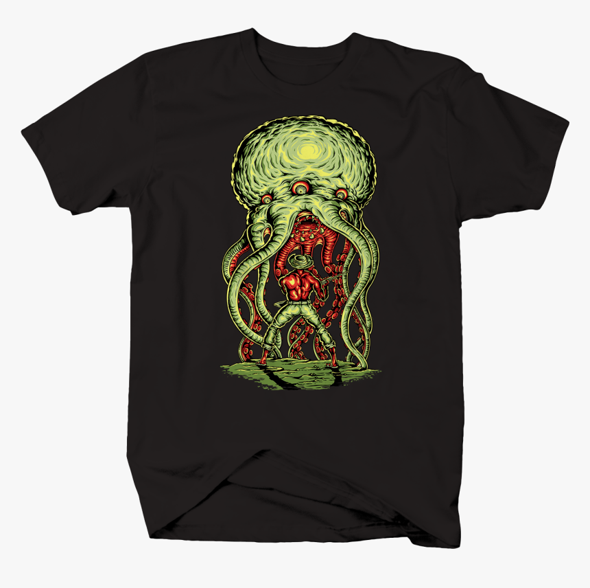 Cthulhu And Man With Shot Gun Hp Lovecraft Monster - Tentacles Alien, HD Png Download, Free Download