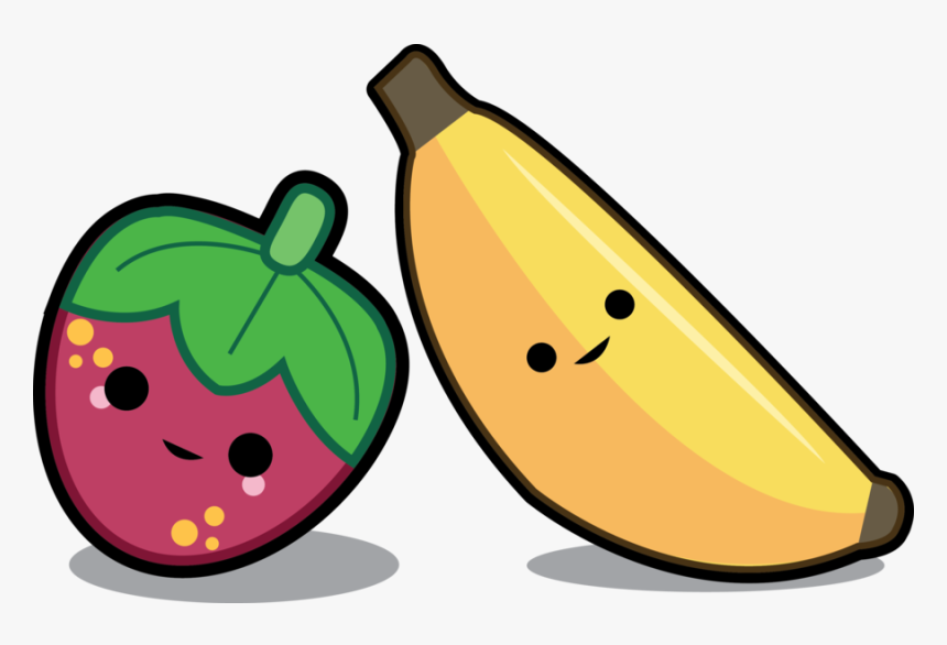 Cute Banana Png - Cute Strawberry And Banana, Transparent Png - kindpng.