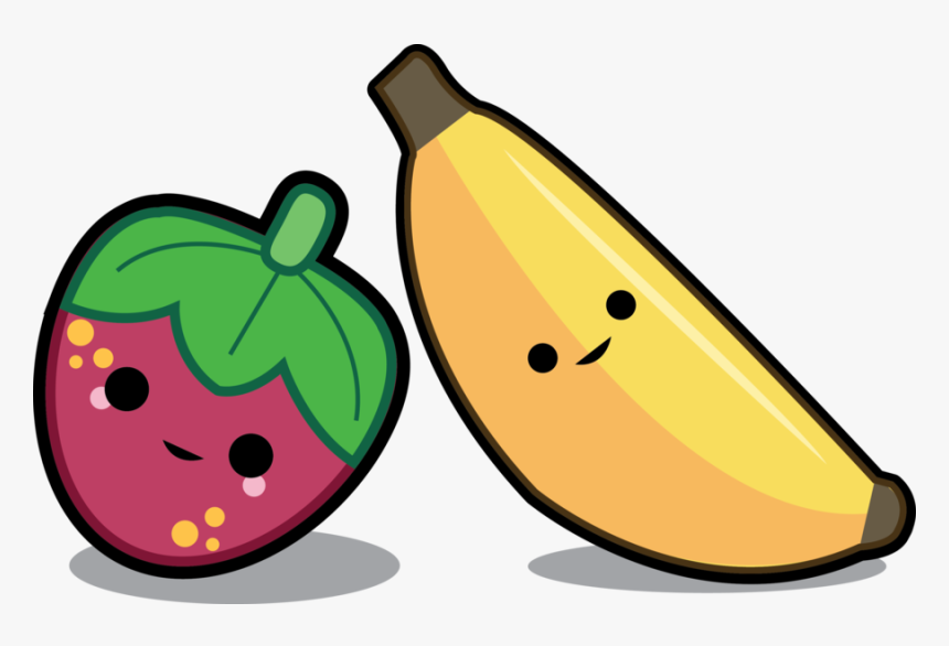 Cute Banana Png - Cute Strawberry And Banana, Transparent Png, Free Download