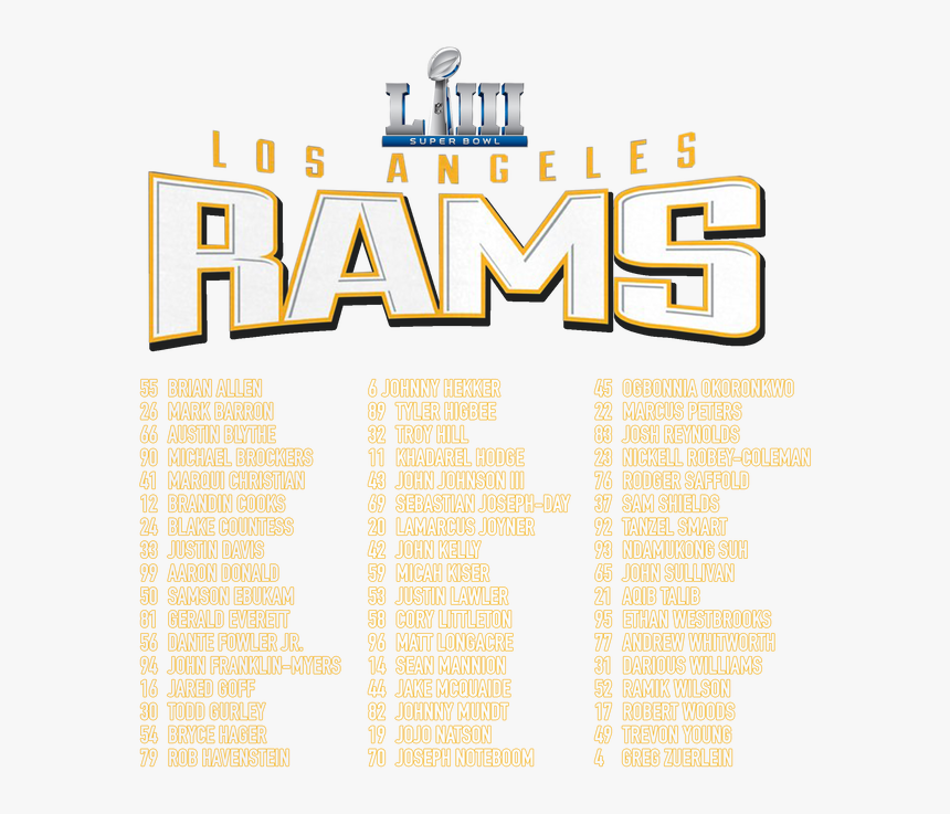 La Rams Super Bowl 2019, Saints Lawsuit Nfl, 2020 Cfb - La Rams Super Bowl 2019, HD Png Download, Free Download
