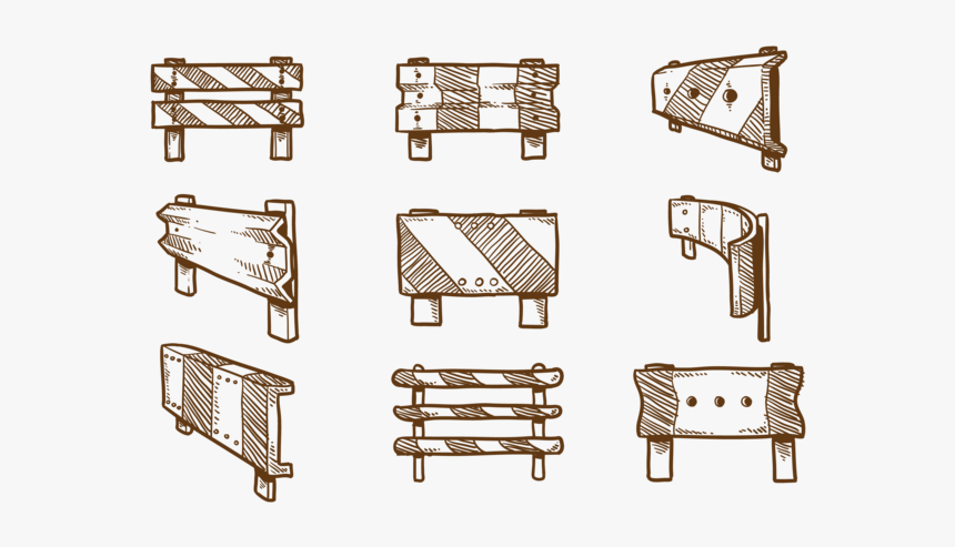 Hand Drawn Guardrail Vectors - Chair, HD Png Download, Free Download