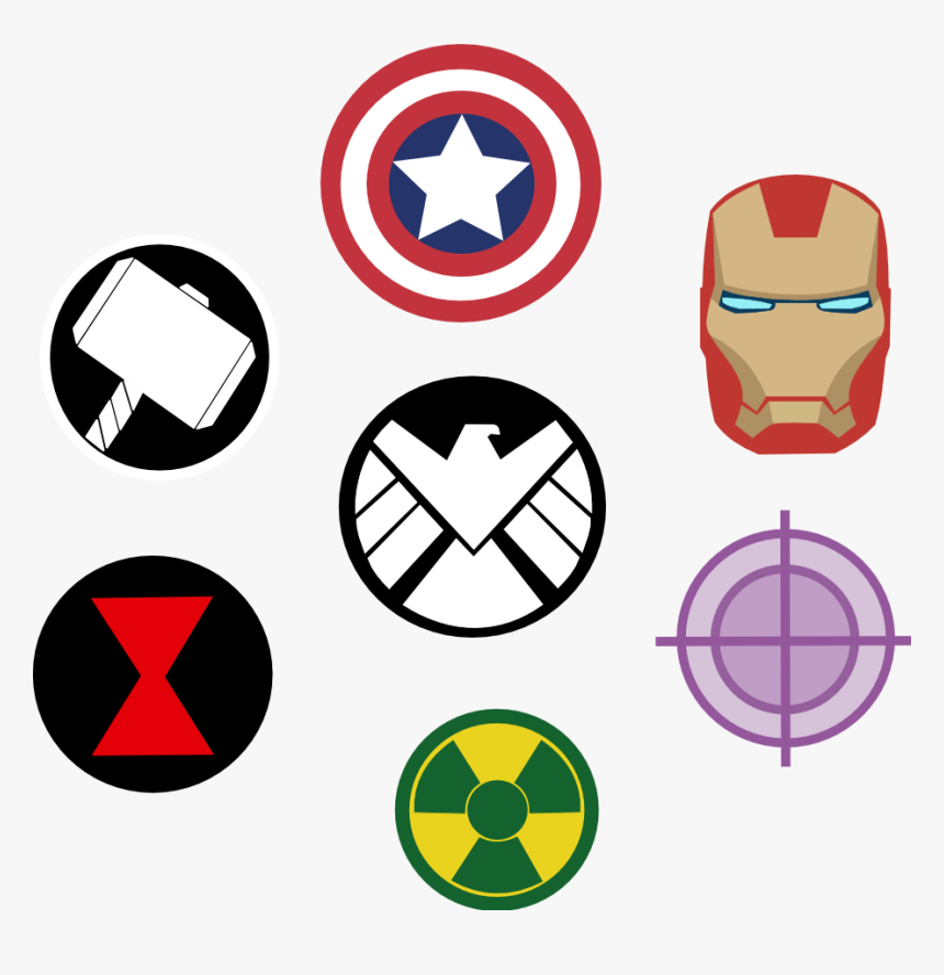 Marvel Avengers Symbols By Captain - Easy Avengers Symbol Drawing, HD Png Download, Free Download