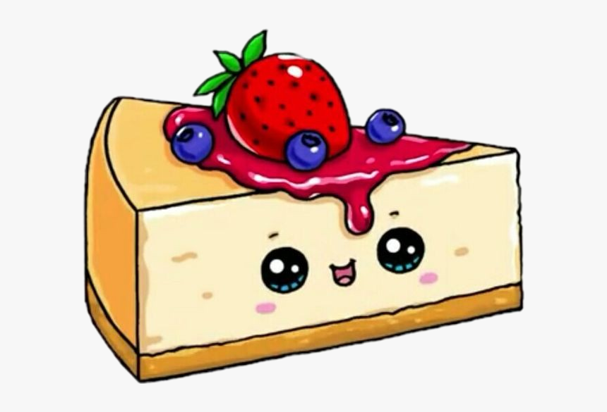 #kawaii #strawberry #cake #vainilla #fresa #cheesecake - Cheesecake Drawing, HD Png Download, Free Download