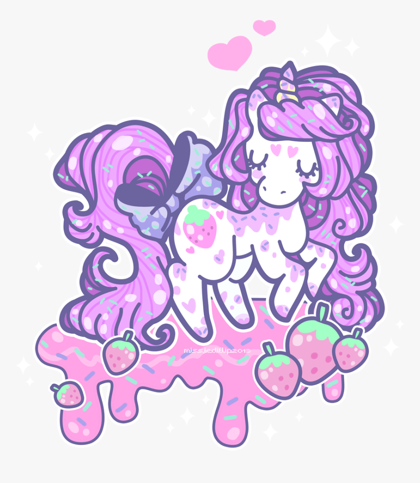 Strawberry Flavor By Missjediflip - Kawaii Pastel Unicorn Art, HD Png Downl...