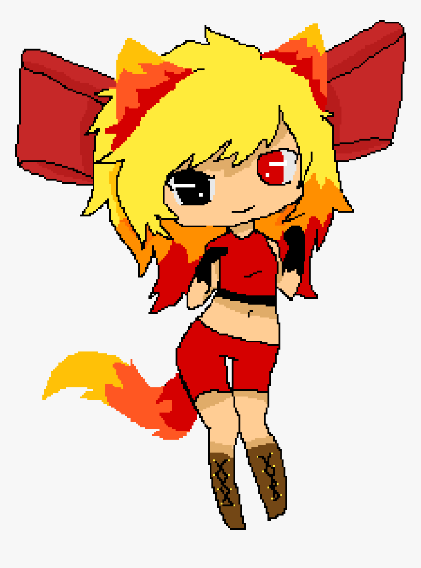 Transparent Anime Fire Png - Cartoon Anime Fire Girl, Png Download, Free Download