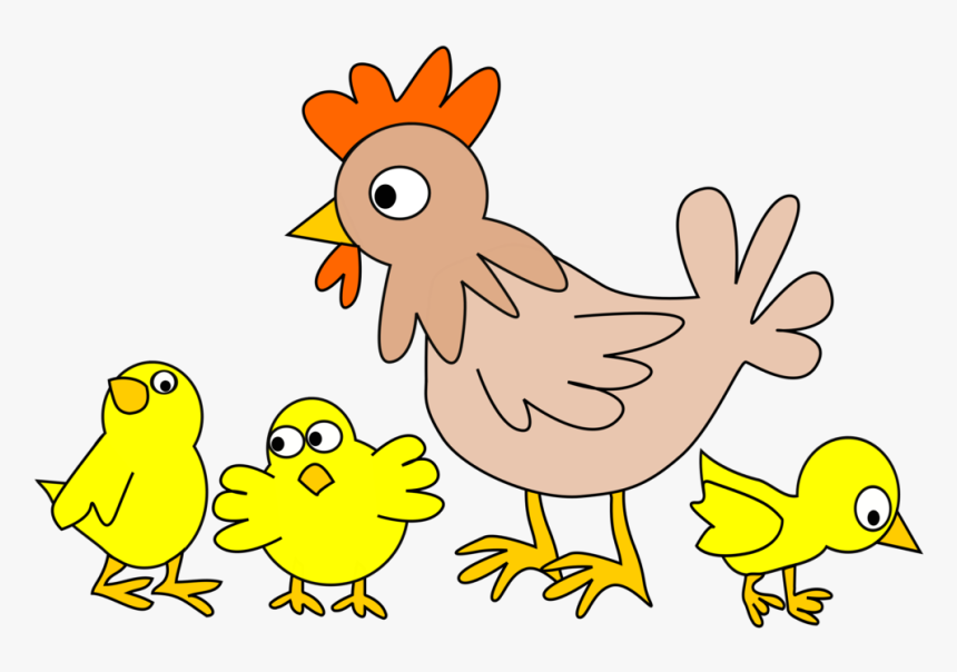 Hen And Chicks Cartoon, HD Png Download, Free Download