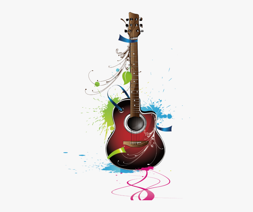 Ftestickers Watercolor Guitar Abstract Colorful Freetoedit - Guitar Pic Free Download, HD Png Download, Free Download