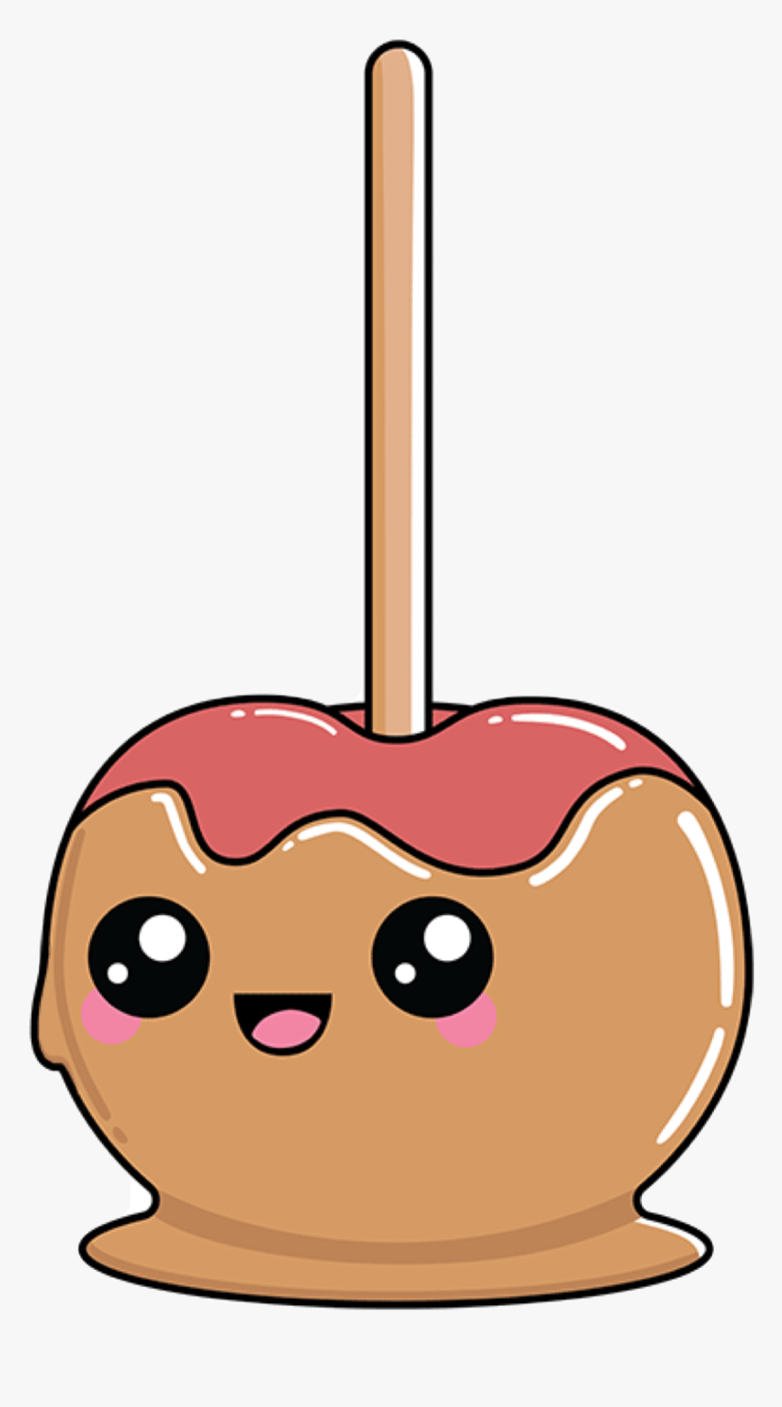 Cute Kawaii Apple Caramel Stick Red Fruit Sweet Food - Food Kawaii Drawings, HD Png Download, Free Download