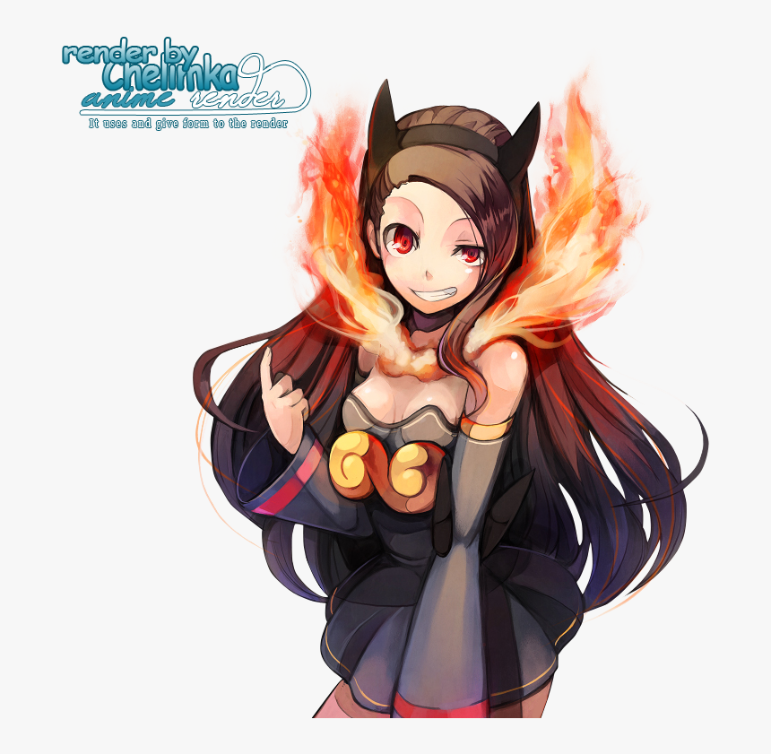 Just Like Fire Heart Attack Girl On The Left - Anime Girl With Fire, HD Png Download, Free Download