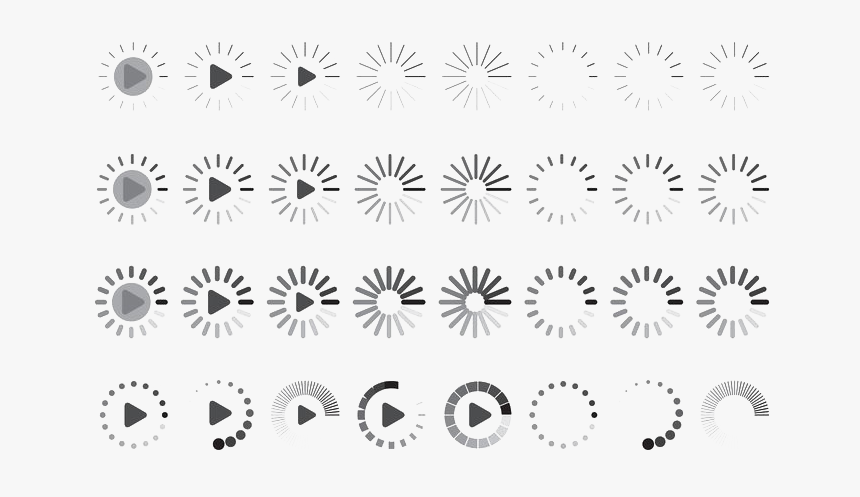 Styles Different Loading Of Button Play Euclidean Clipart - Loading Circle Free Vector, HD Png Download, Free Download