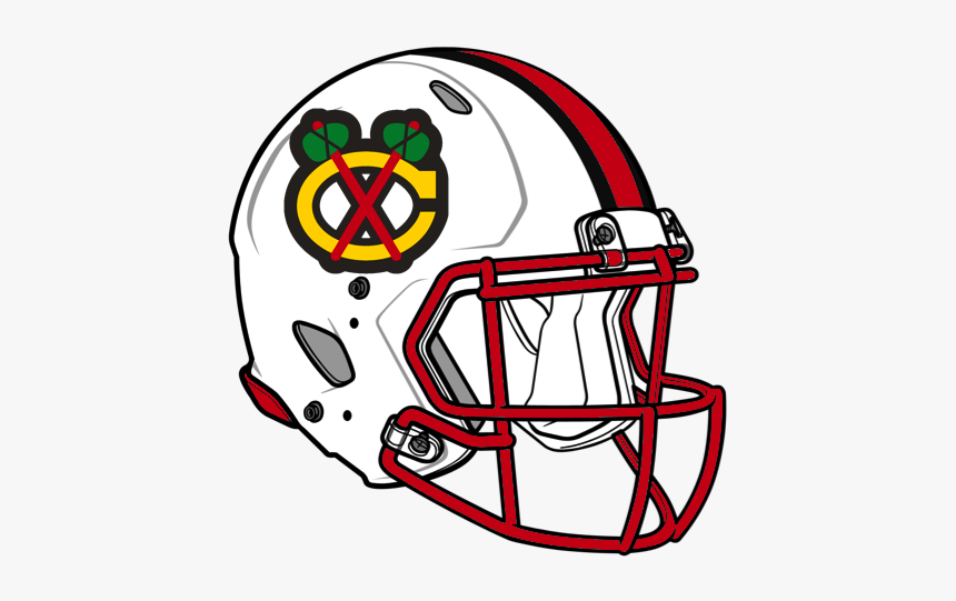 Chicago Blackhawks Football Helmet - Football American Helmet Drawing, HD Png Download, Free Download