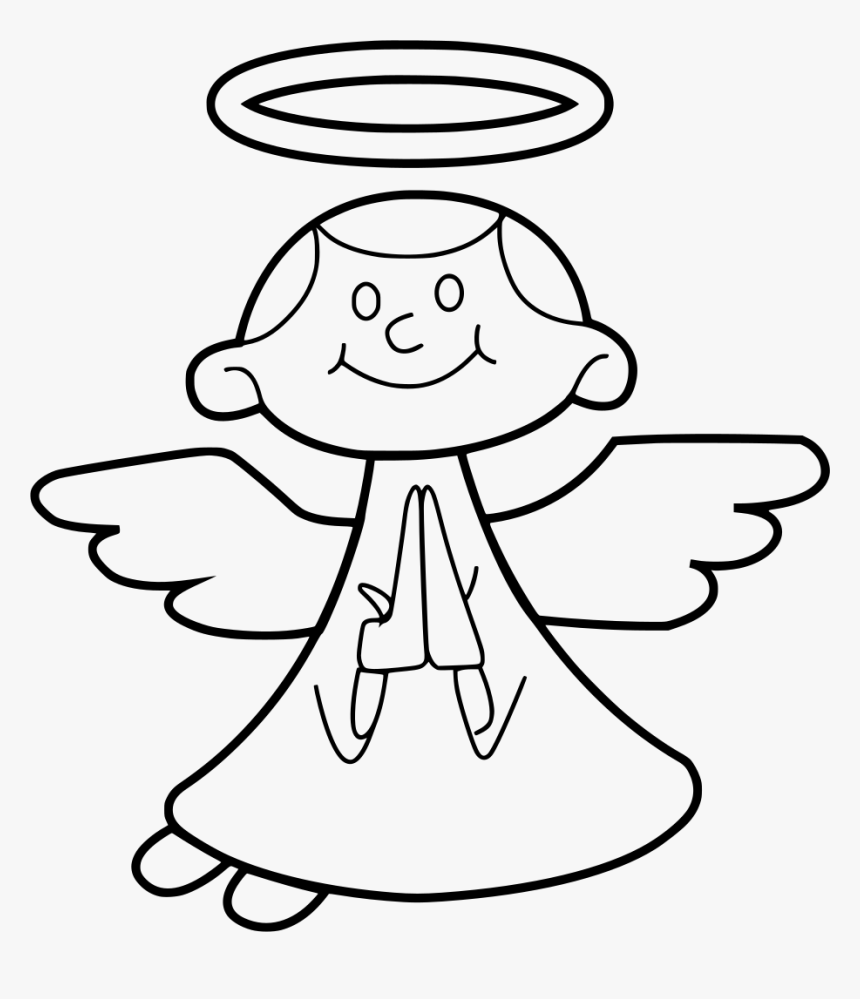 Cute Angel Clipart Black And White, HD Png Download, Free Download