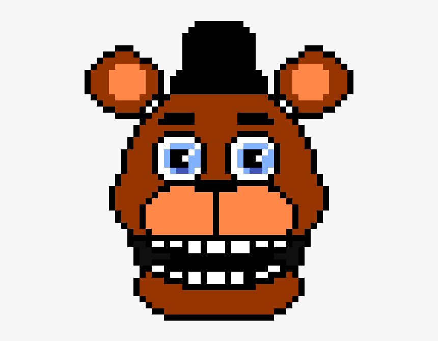 Freddy Fazbear Head - Freddy Pixel Art Grid, HD Png Download, Free Download
