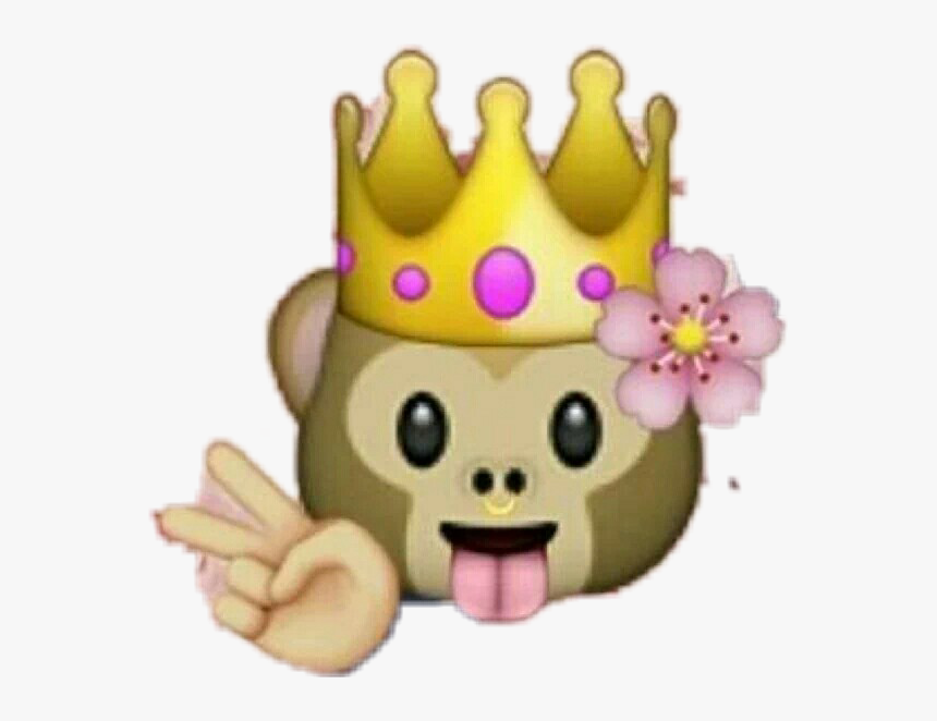 Emoji Clipart Queen - Flower Crown Monkey Emoji, HD Png Download, Free Download