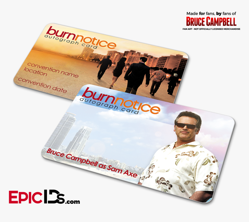 Bruce Campbell Wallet Sized Autograph Cards "
 Class= - Eyewear, HD Png Download, Free Download