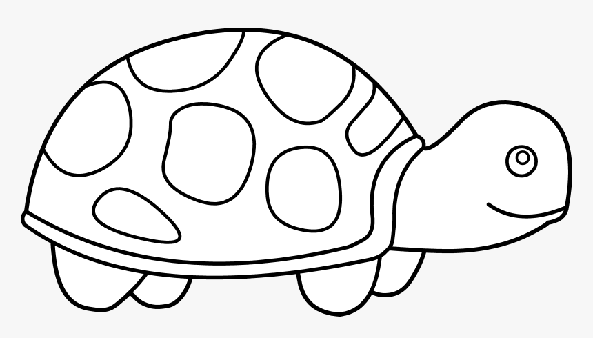 Cute Snake Clipart Black And White - Turtle Clipart Outline, HD Png Download, Free Download