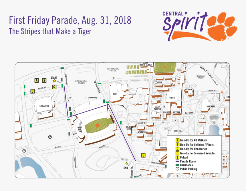 Transparent Clemson Helmet Png - First Friday Parade Clemson 2018, Png Download, Free Download