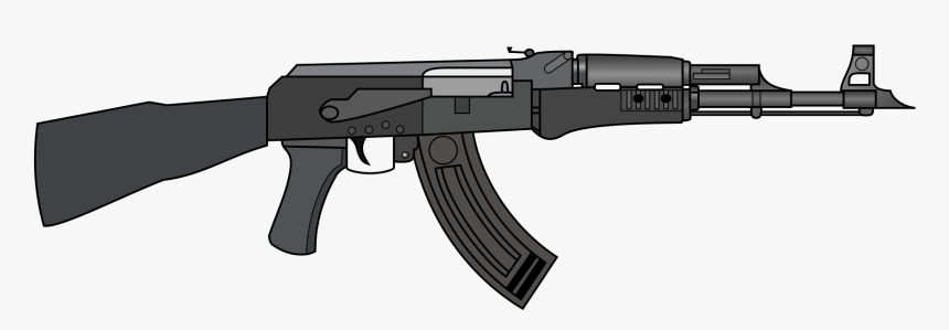 Ak47 Vector Black And White - Kalashnikov Ak 47 Black, HD Png Download, Free Download