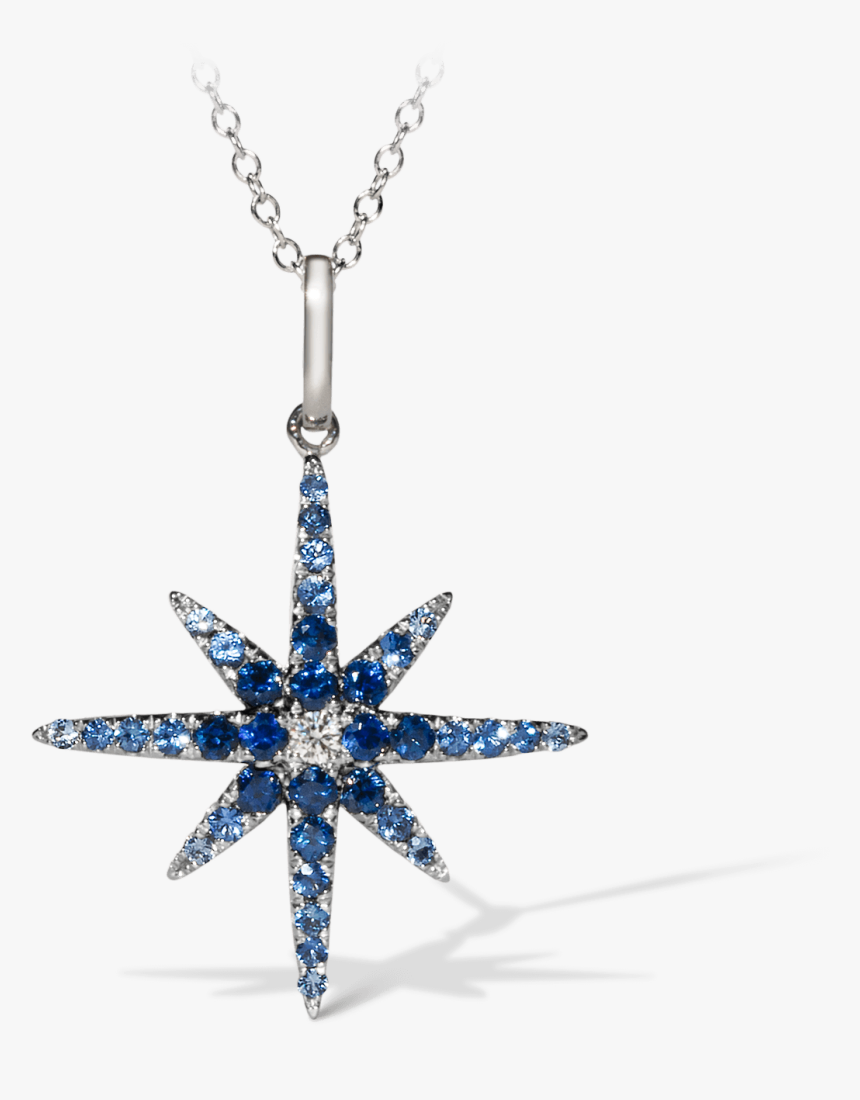 Stunning Compass Pendant In Blue - Tattoo Design Star Tribal, HD Png Download, Free Download