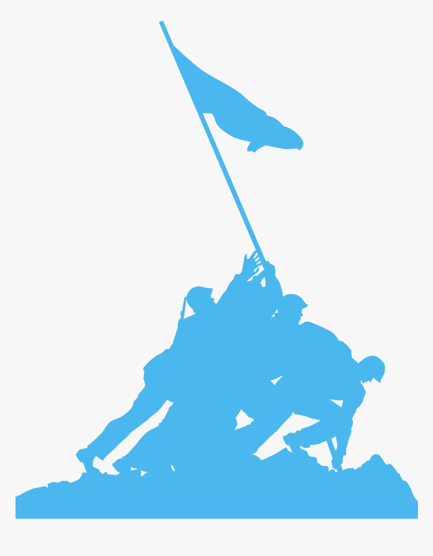 Silhouette Iwo Jima Flag, HD Png Download, Free Download