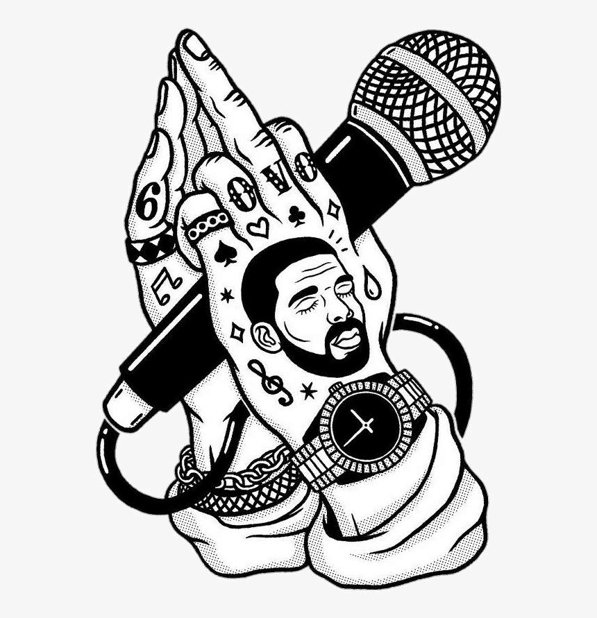 Drake Clipart Tumblr - Praying Hands With A Microphone, HD Png Download, Free Download