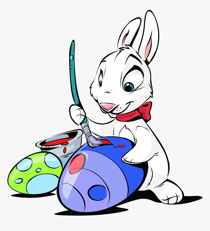 Easter Bunny Clipart Cartoon - Easter Bunny Painting Eggs, HD Png Download, Free Download