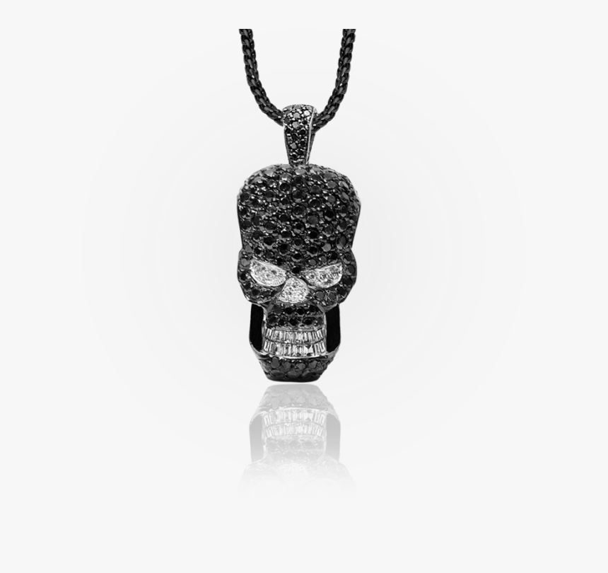 Black Baguette Skull Pendant - Locket, HD Png Download, Free Download