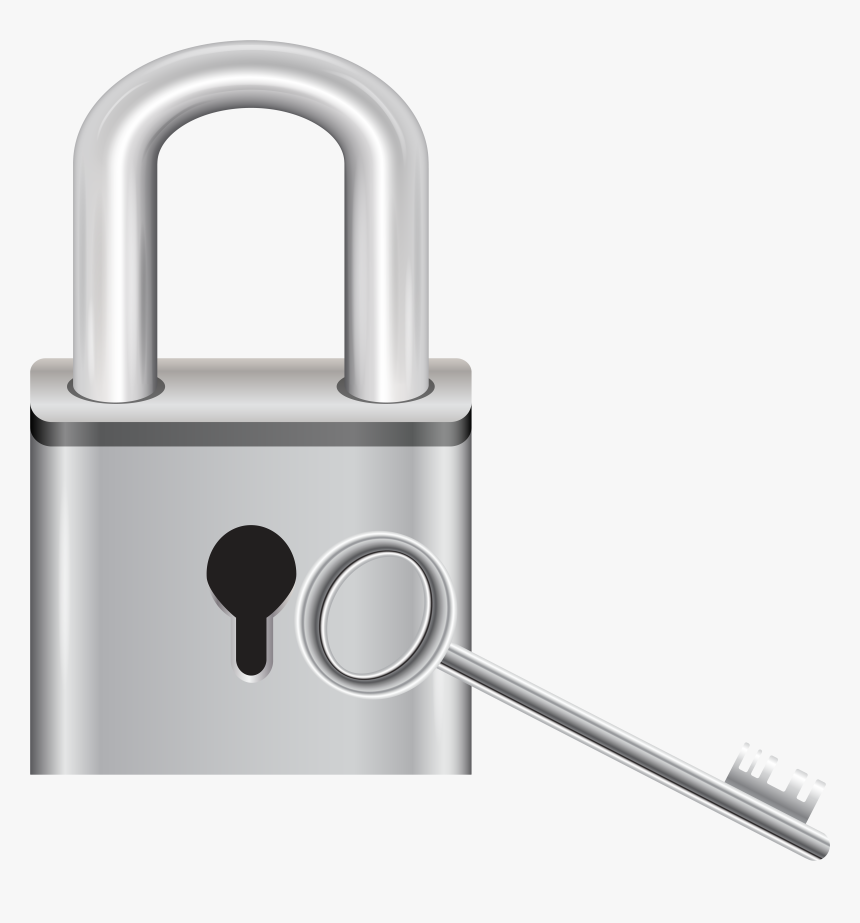 Padlock With Key Clip Art - Usb Lock, HD Png Download, Free Download